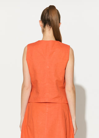 Orange linen waistcoat and skirt