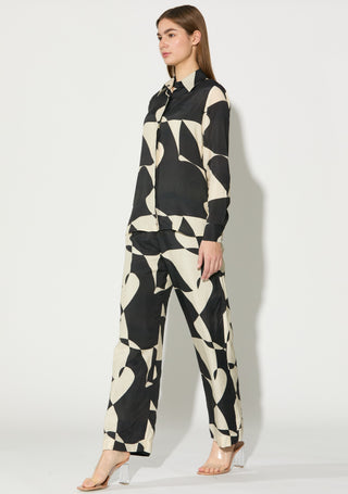 Black and white abstract pants