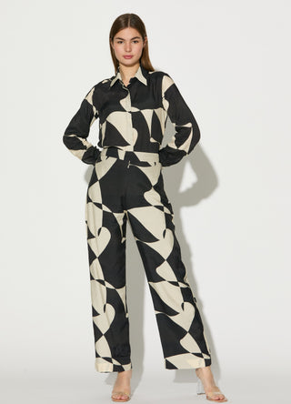 Black and white abstract pants