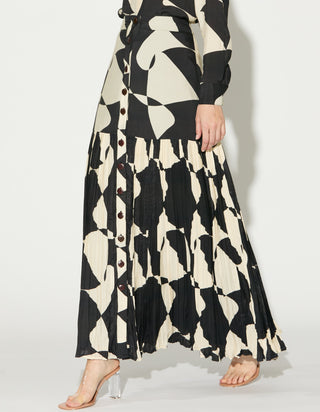 Black and white abstract skirt