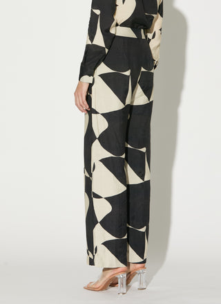 Black and white abstract pants