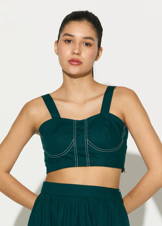 Teal green bustier