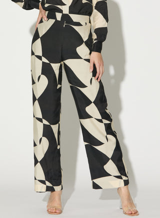 Black and white abstract pants