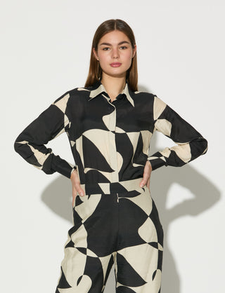 Black and white abstract shirt