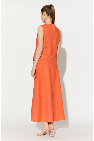 Orange linen waistcoat and skirt