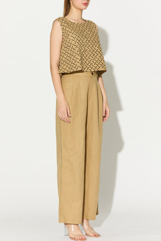Golden embroidered top and pants