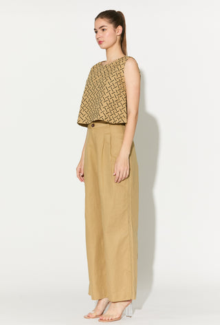 Golden embroidered top and pants
