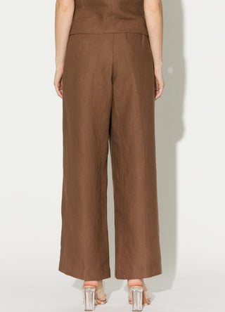 Brown plain waistcoat and pant