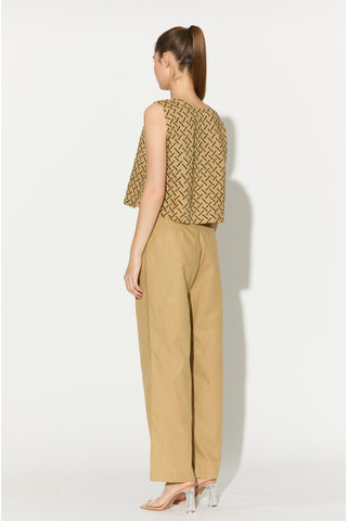 Golden embroidered top and pants