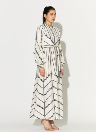 Off-white embroidered shirt dress