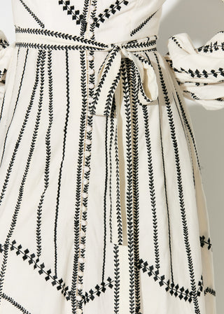 Off-white embroidered shirt dress
