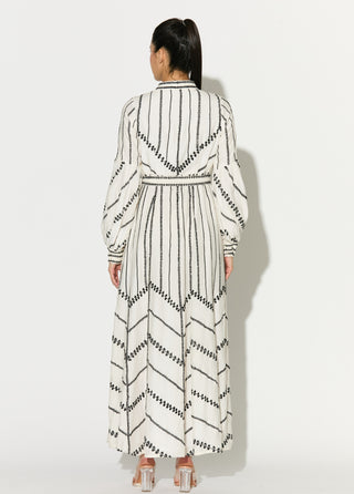 Off-white embroidered shirt dress