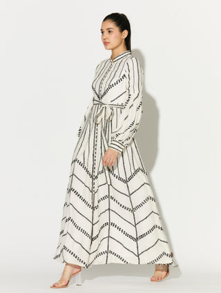 Off-white embroidered shirt dress