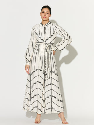 Off-white embroidered shirt dress