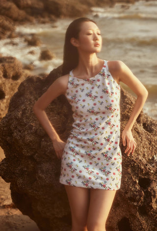 Ivory Bloom Short Dress by Nautanky, available on Indiaspopup.com