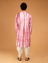 Chatenya Mittal-Red Tie Dye Kurta And Pants-INDIASPOPUP.COM