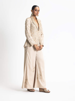 Nitika Gujral-Gold Satin Jacket And Trouser-INDIASPOPUP.COM