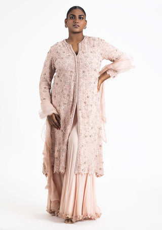 Nitika Gujral-Blush Pink Jacket And Sharara Set-INDIASPOPUP.COM