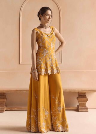 Marigold embroidered sharara set
