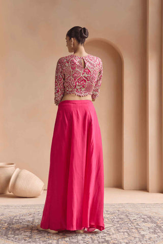 Scarlet pink top with skirt