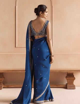 French navy sari set