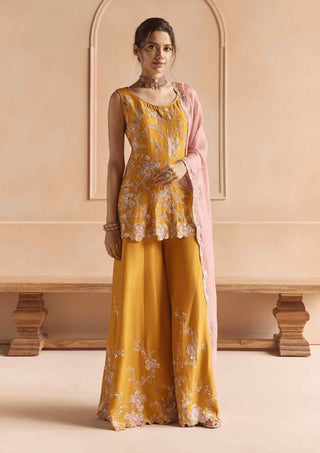 Marigold embroidered sharara set