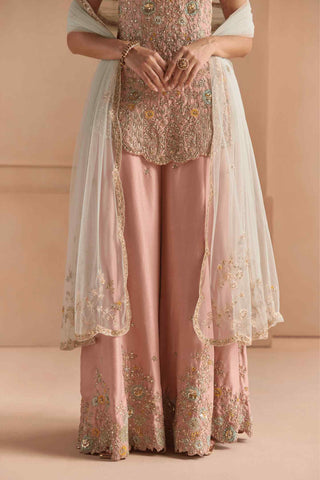 Oyster pink sharara set