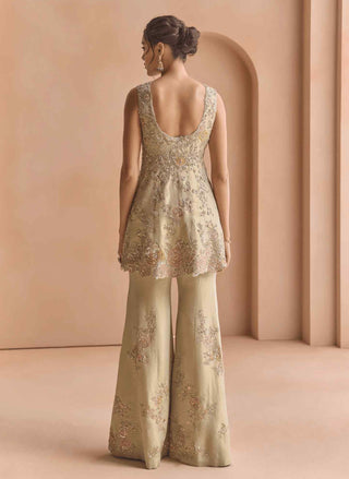 Frost blue jacket with flare pant