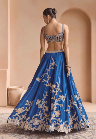 French navy embroidered lehenga set