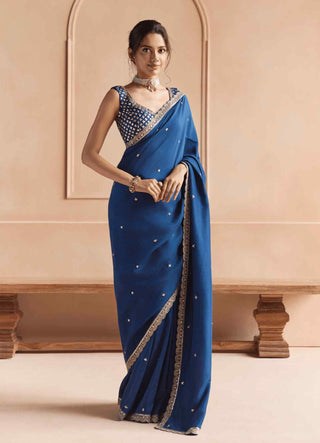 French navy sari set