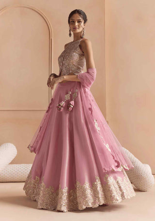 Flamingo pink lehenga set