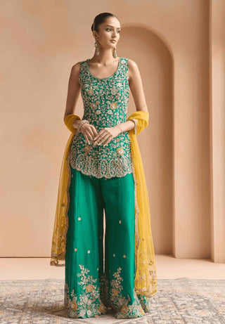 Jewel green sharara set