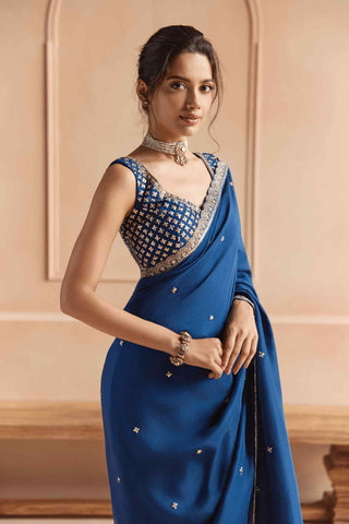 French navy sari set