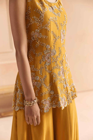 Marigold embroidered sharara set