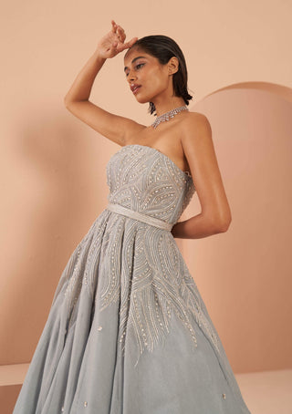 Parul Gandhi-Frozen Ice Blue Crystal Gown-INDIASPOPUP.COM