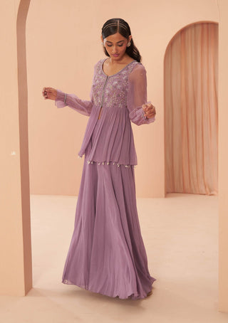 Parul Gandhi-Lilac Breeze Sharara And Kurta-INDIASPOPUP.COM