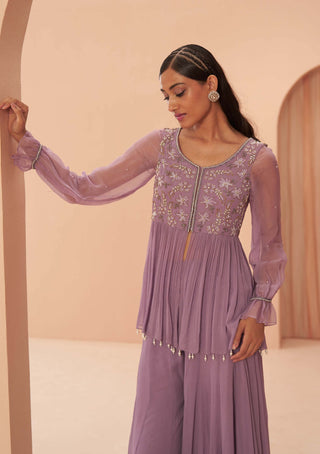 Parul Gandhi-Lilac Breeze Sharara And Kurta-INDIASPOPUP.COM