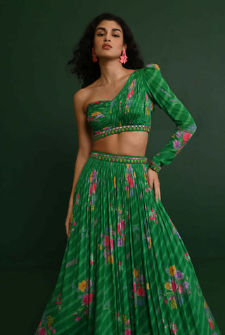 Chamee And Palak-Green Adele Skirt And Blouse-INDIASPOPUP.COM
