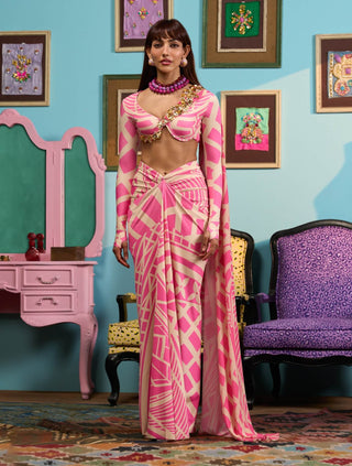 Pink blush dynasty sari and blouse
