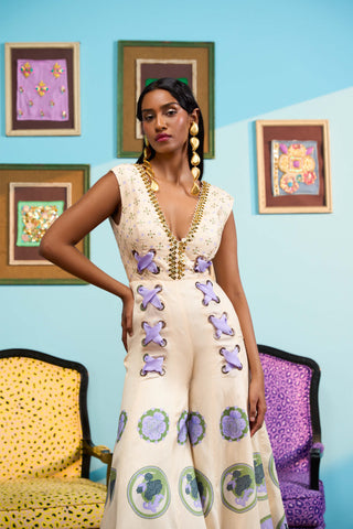 Ivory cosmic feelings jumpsuit