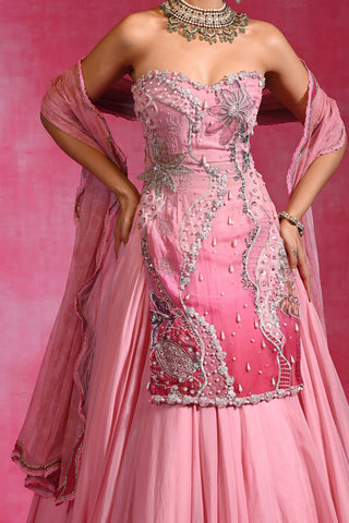 Sugar pink kurta lehenga set