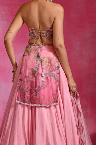 Sugar pink kurta lehenga set