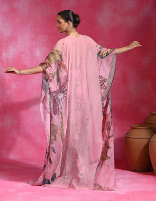 Sugar pink sharara and shrug set