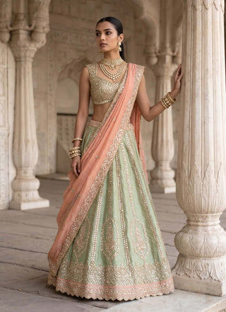 Amrai gulnaar green lehenga set