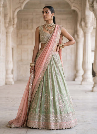Amrai gulnaar green lehenga set