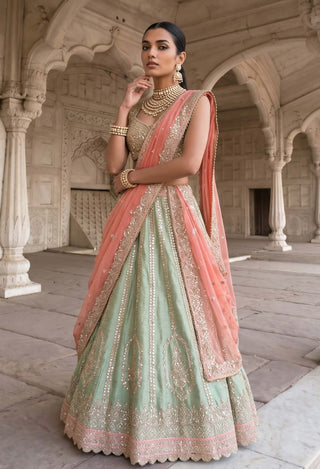 Amrai gulnaar green lehenga set