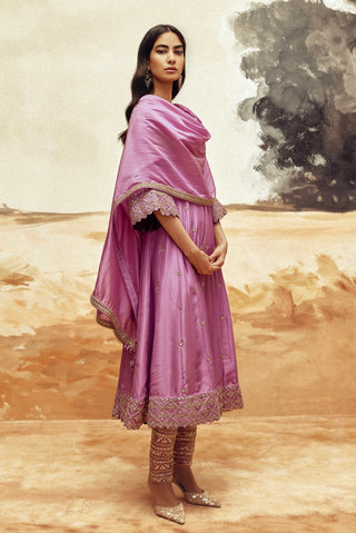 Lilac johari anarkali set