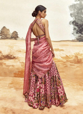 Dusky pink gharara set