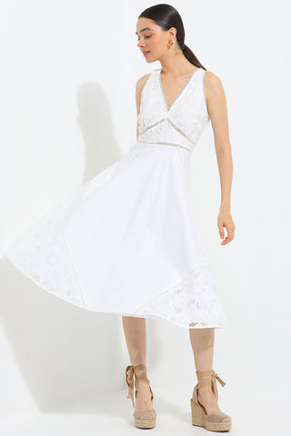 Ase white empire midi dress