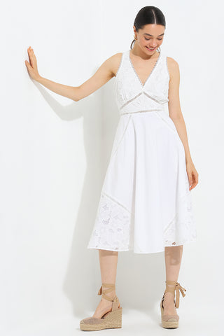 Ase white empire midi dress